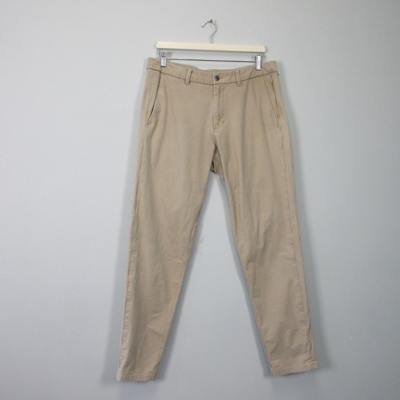 Lululemon Commission Pant Slim Men 34 Beige Earth Dye Chino Casual Work 434 - Picture 1 of 8